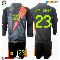 Otroške Nogometnih dresov Španija Unai Simon #23 Vratar Gostujoči EP 2024 Dolgi rokavi (+ hlače)